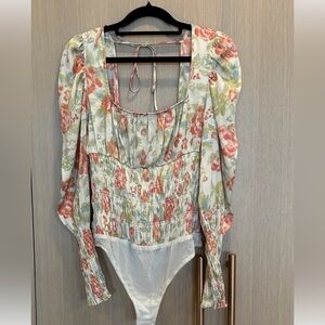 Free People Multicolor Floral Bodysuit